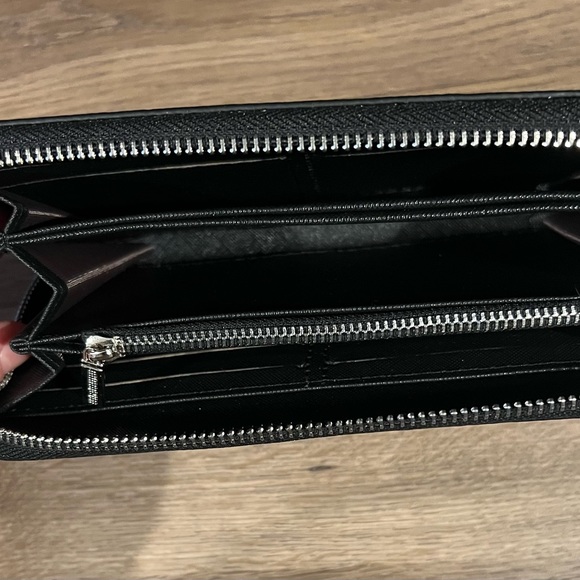Checkered Black and Grey Zip Wallet Wristlet Clutch - Picture 5 of 5